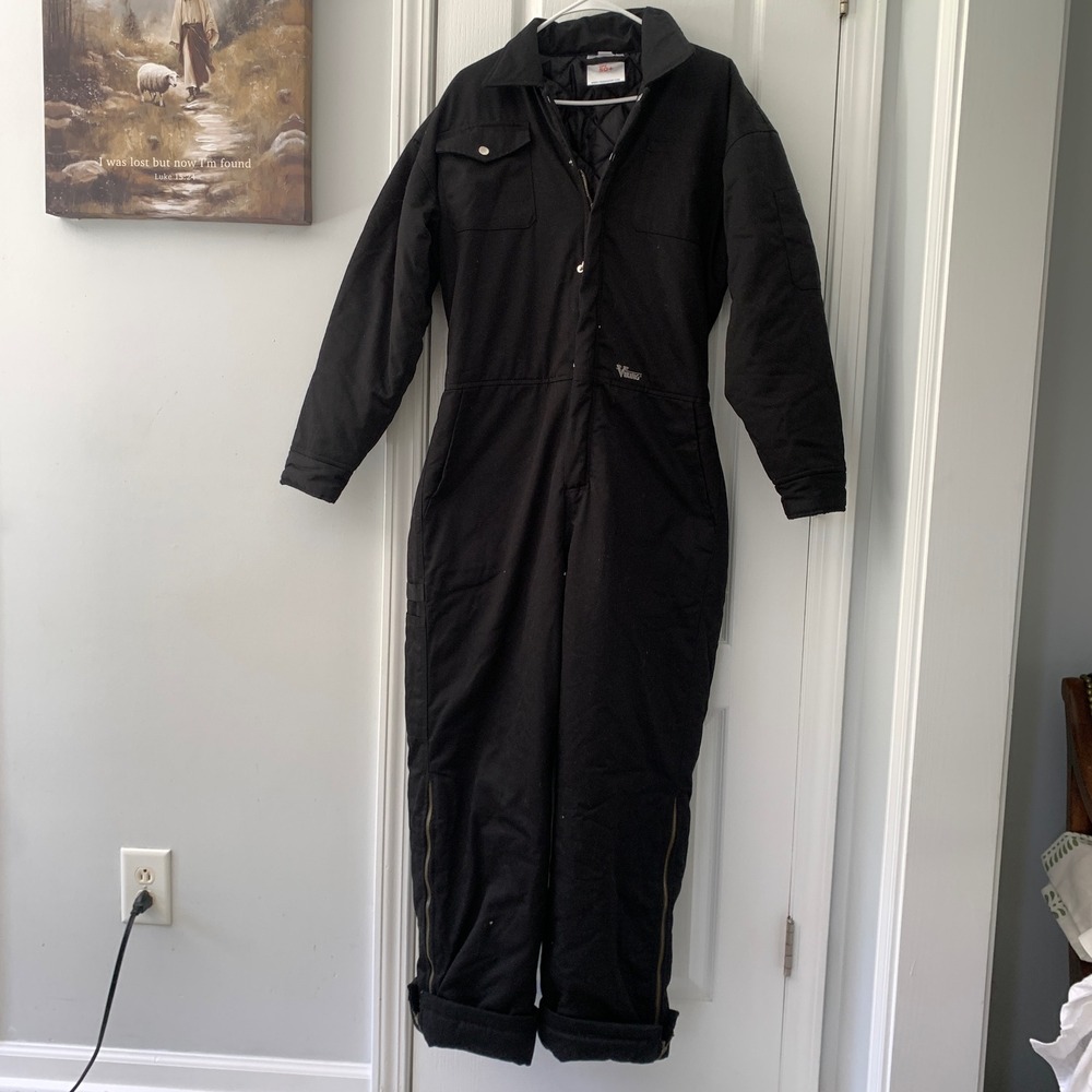 Viking Insulated Coverall Black Utility Jumpsuit Workwear UPF 50+ Small